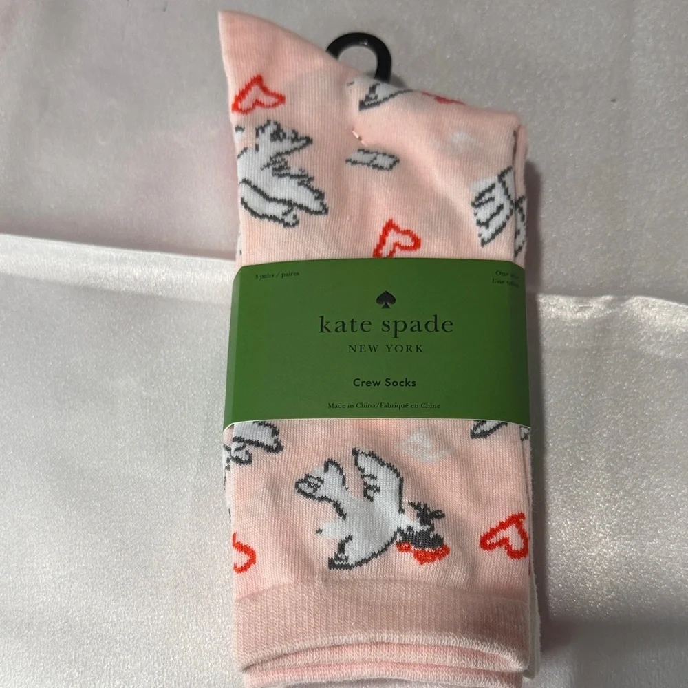 Kate spade socks long 3 pairs pink and red